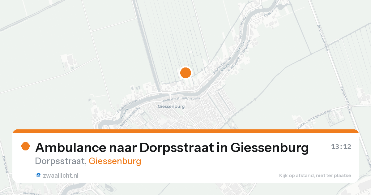 Ambulance naar Dorpsstraat in Giessenburg — 16 mrt 2026