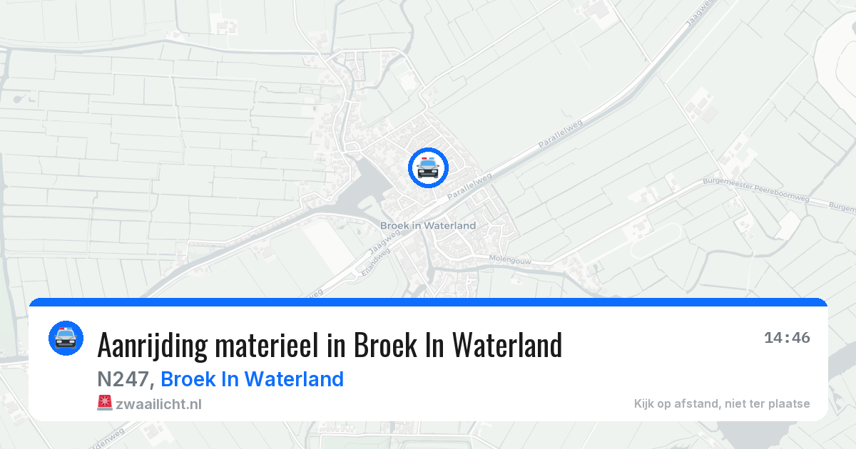 Aanrijding materieel in Broek In Waterland — 29 jun 2026