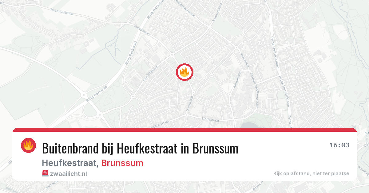 Buitenbrand bij Heufkestraat in Brunssum — 13 jun 2026