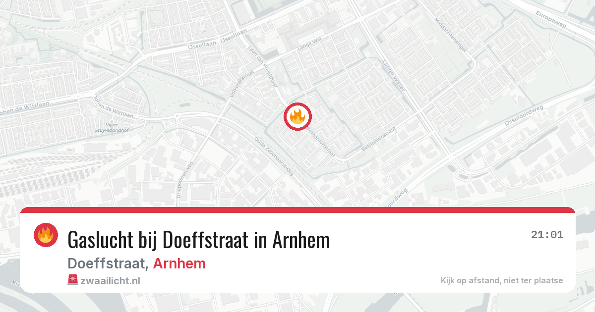 Gaslucht bij Doeffstraat in Arnhem — 13 aug 2026