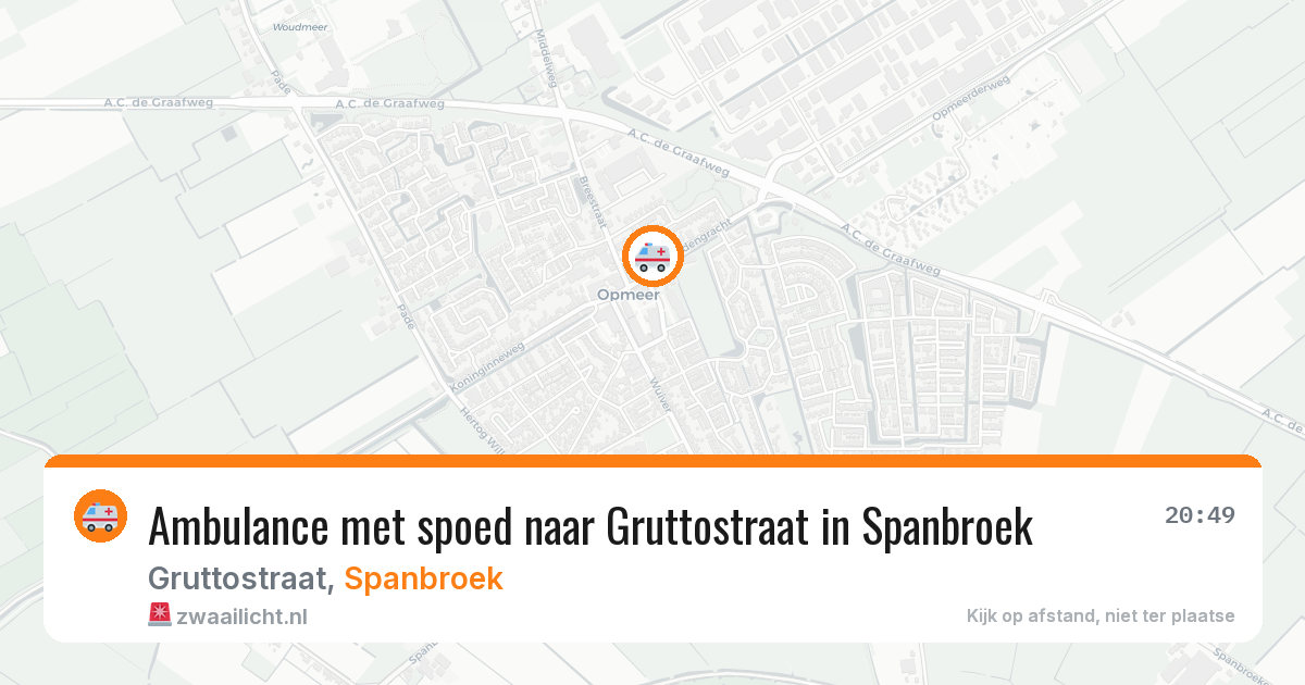 Ambulance met spoed naar Gruttostraat in Spanbroek — 14 jul 2026