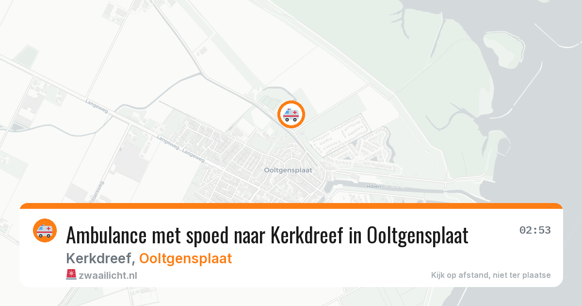 Ambulance met spoed naar Kerkdreef in Ooltgensplaat — 20 mei 2026