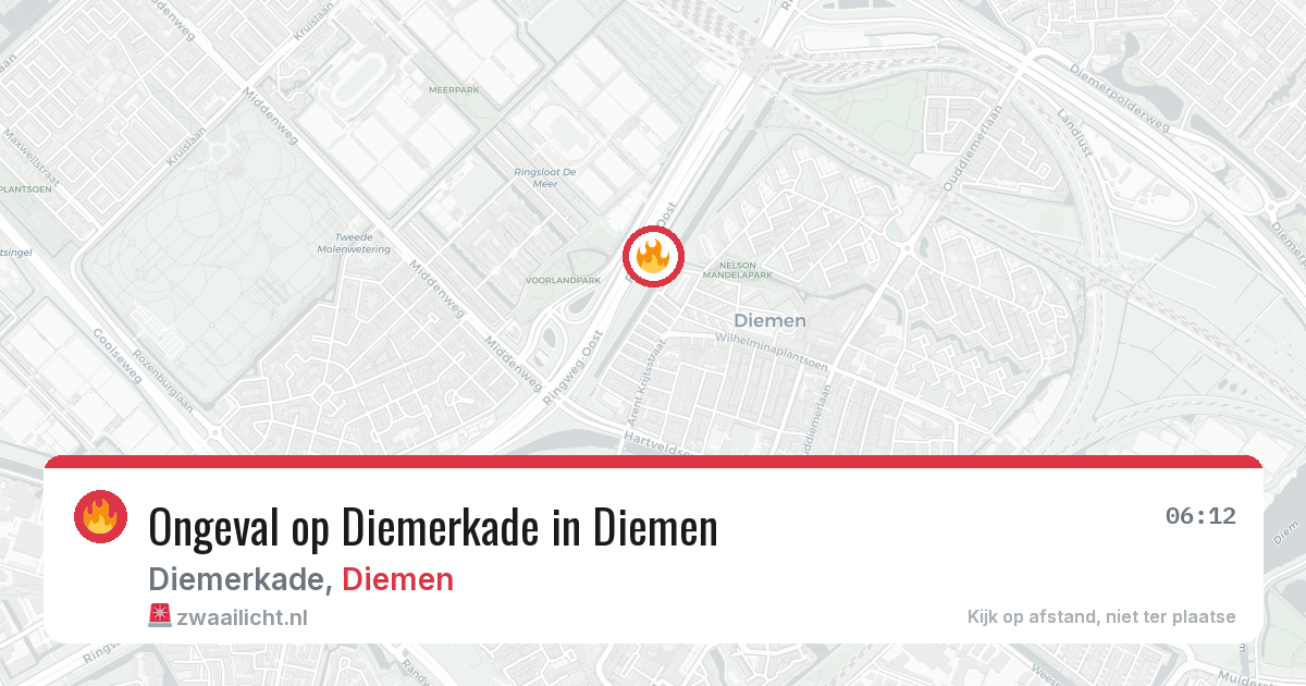 Ongeval op Diemerkade in Diemen — 23 mrt 2026