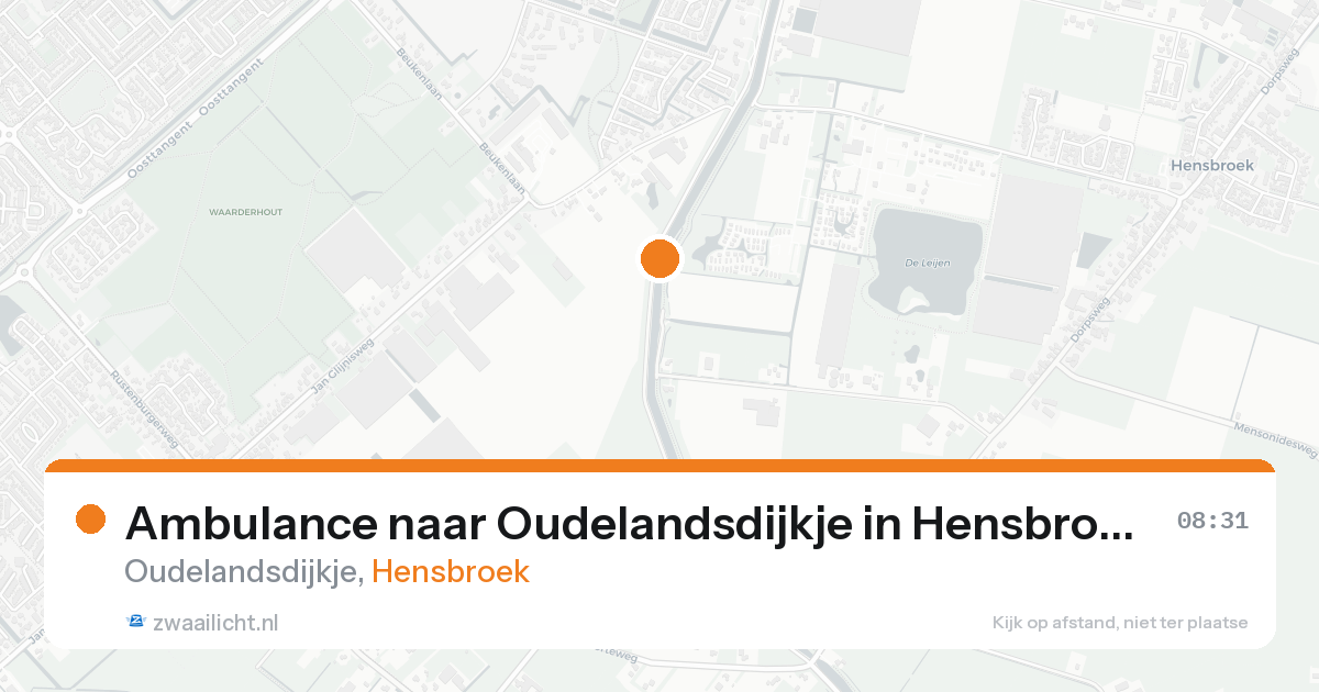 Ambulance naar Oudelandsdijkje in Hensbroek — 5 aug 2026