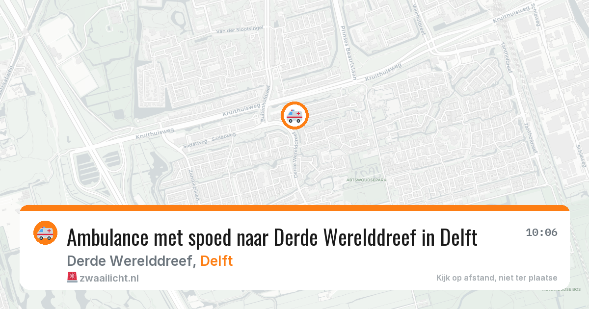 Ambulance met spoed naar Derde Werelddreef in Delft — 25 feb 2026