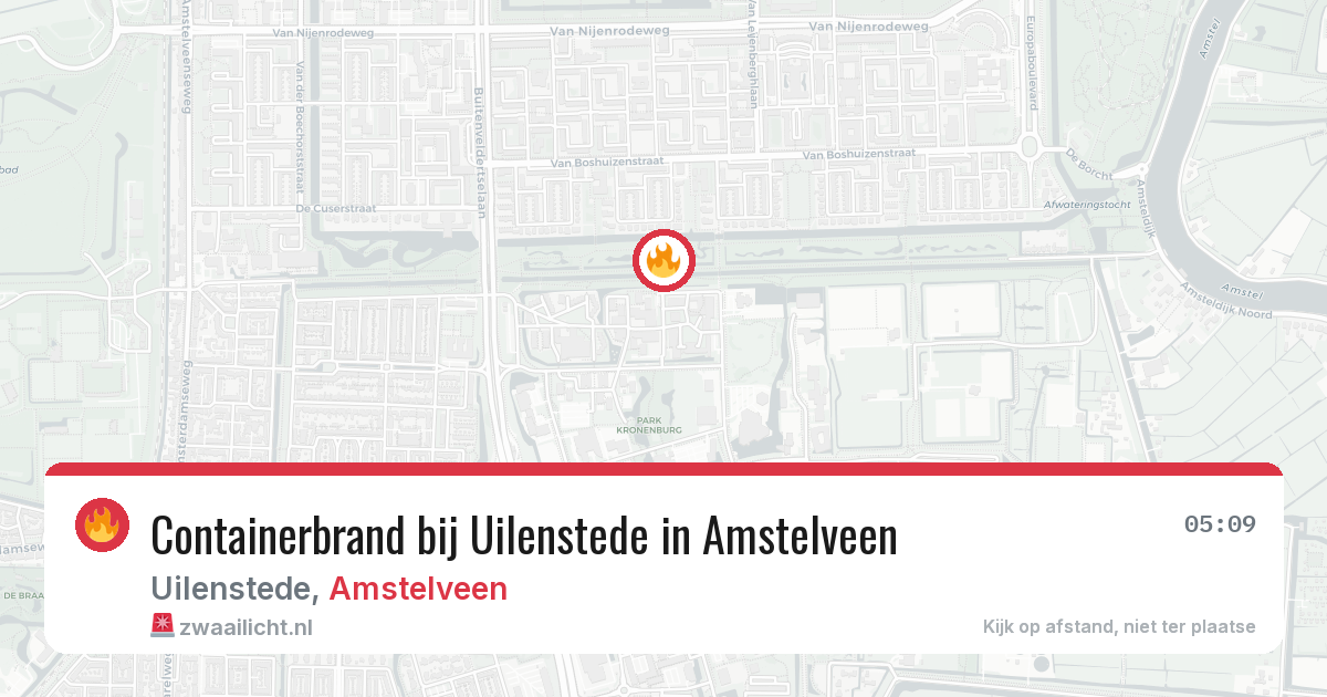 Containerbrand bij Uilenstede in Amstelveen — 29 jul 2026