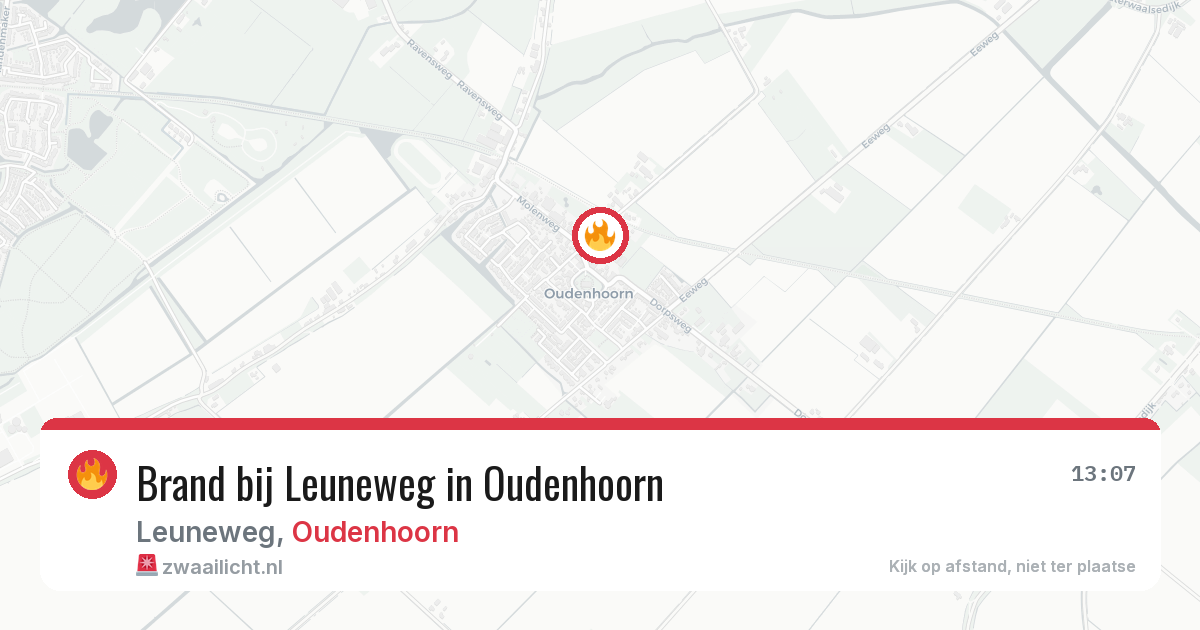 Brand bij Leuneweg in Oudenhoorn — 27 jul 2026