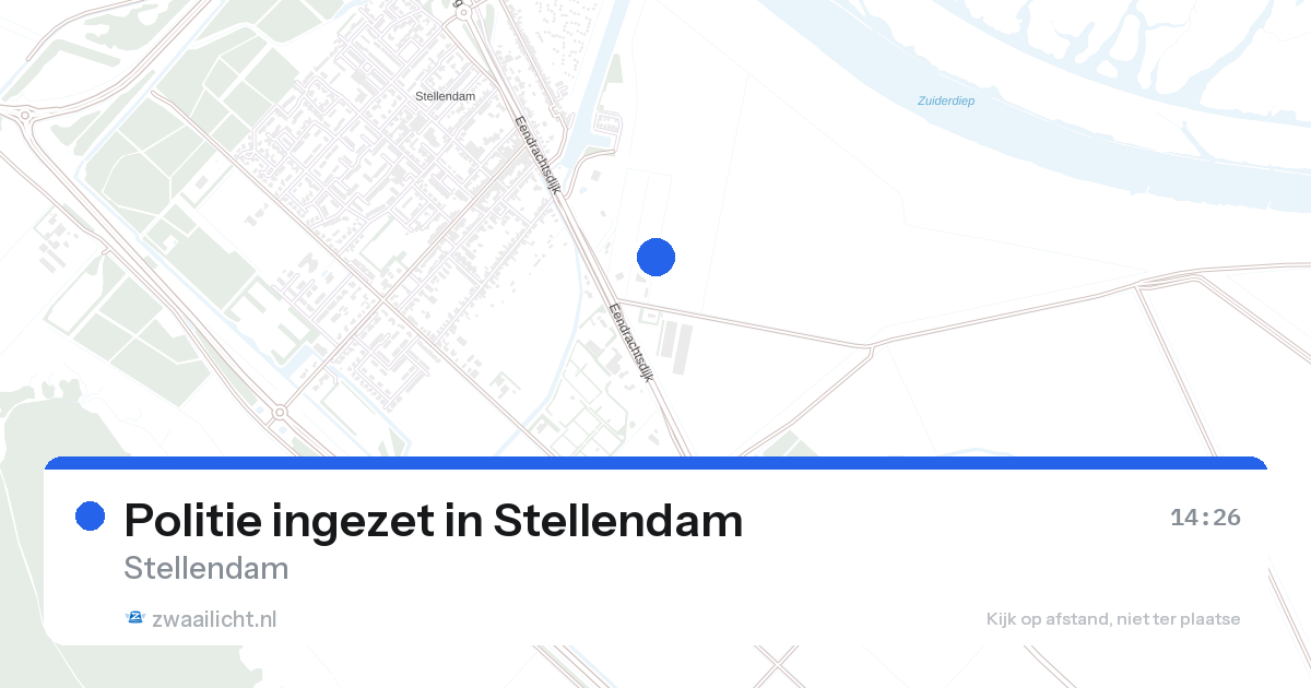 Politie ingezet in Stellendam — 26 aug 2026 | 🚨 Zwaailicht.nl