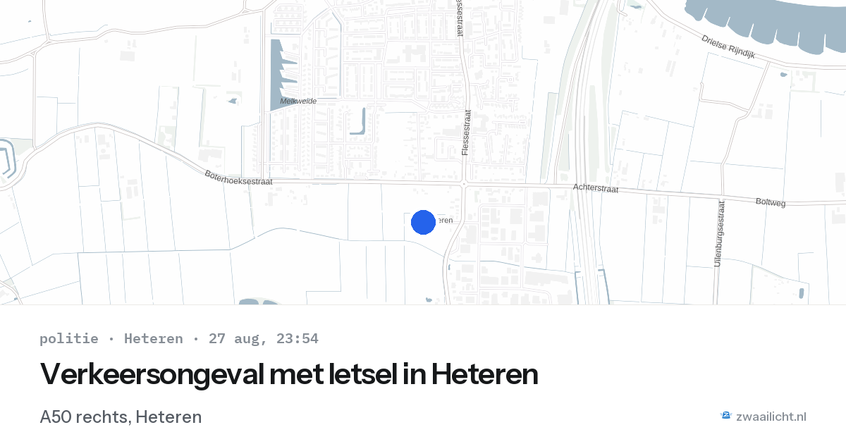 Verkeersongeval met letsel in Heteren — 27 aug 2026