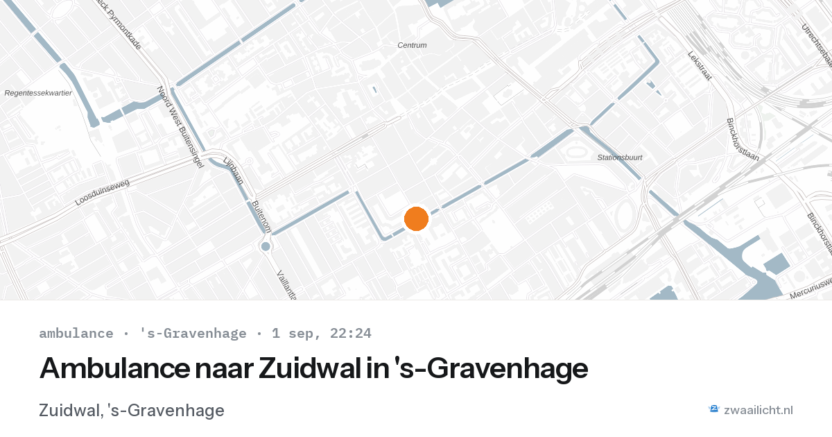 Ambulance naar Zuidwal in 's-Gravenhage — 1 sep 2026