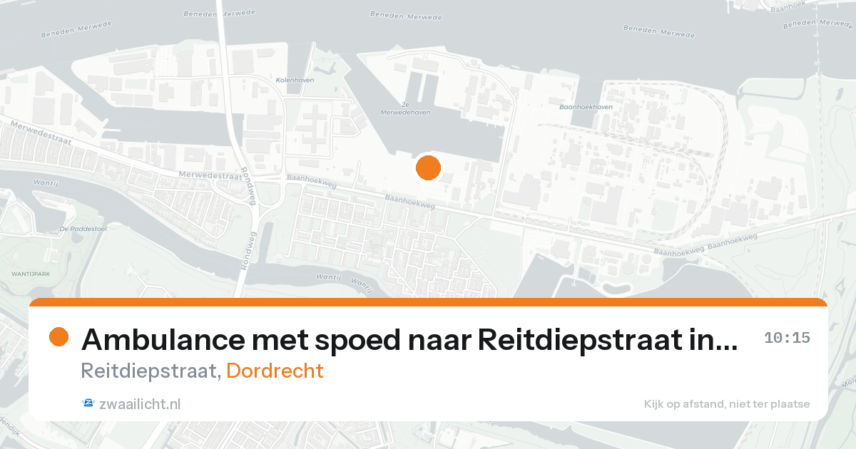 Ambulance met spoed naar Reitdiepstraat in Dordrecht — 20 aug 2026