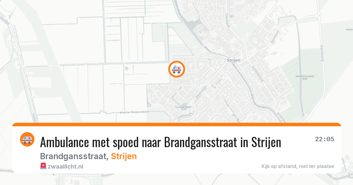 Ambulance met spoed naar Brandgansstraat in Strijen — 8 mei 2026