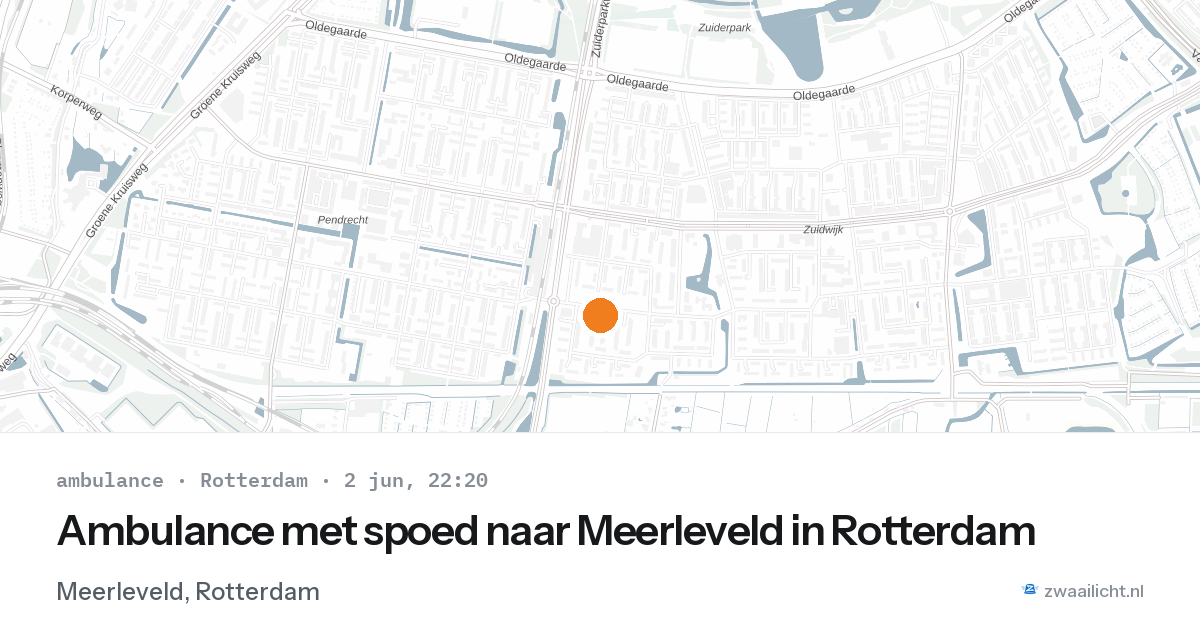 Ambulance met spoed naar Meerleveld in Rotterdam — 2 jun 2026