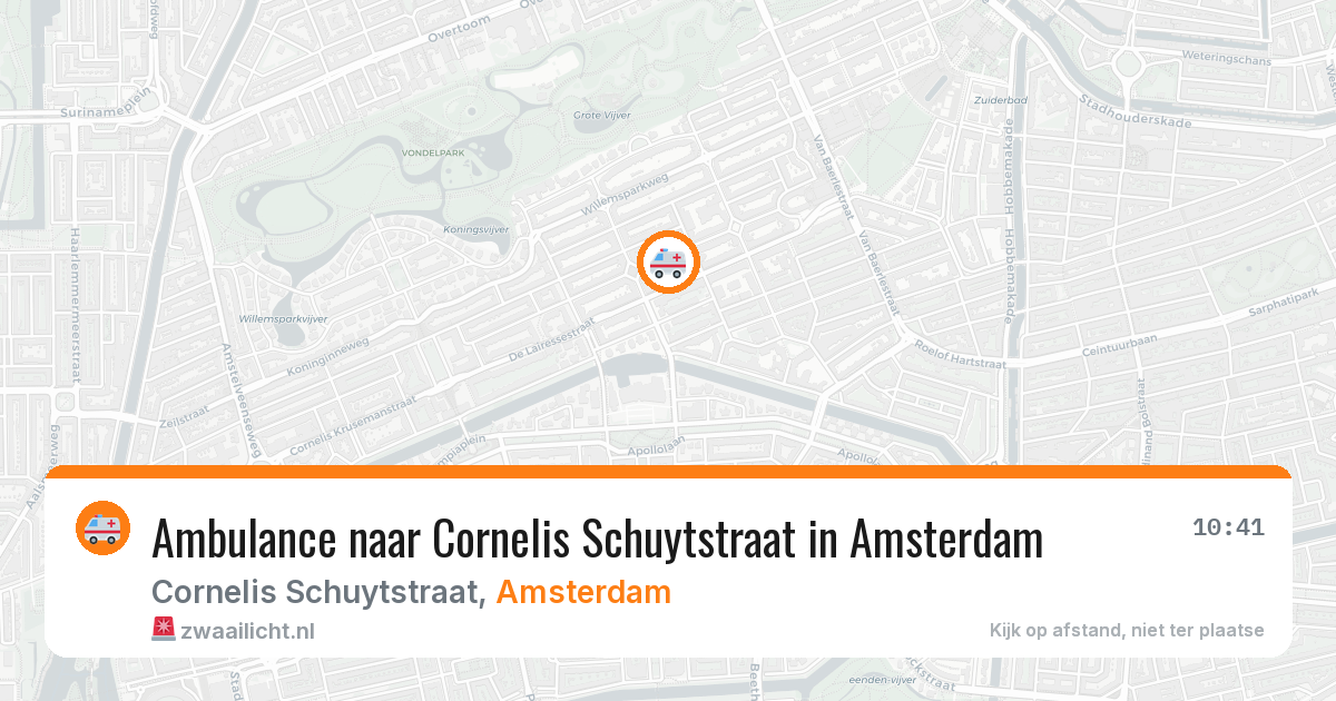 Ambulance naar Cornelis Schuytstraat in Amsterdam — 9 aug 2026