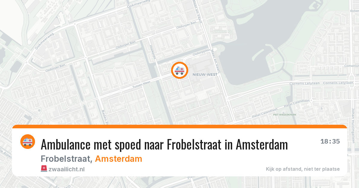 Ambulance met spoed naar Frobelstraat in Amsterdam — 13 aug 2026