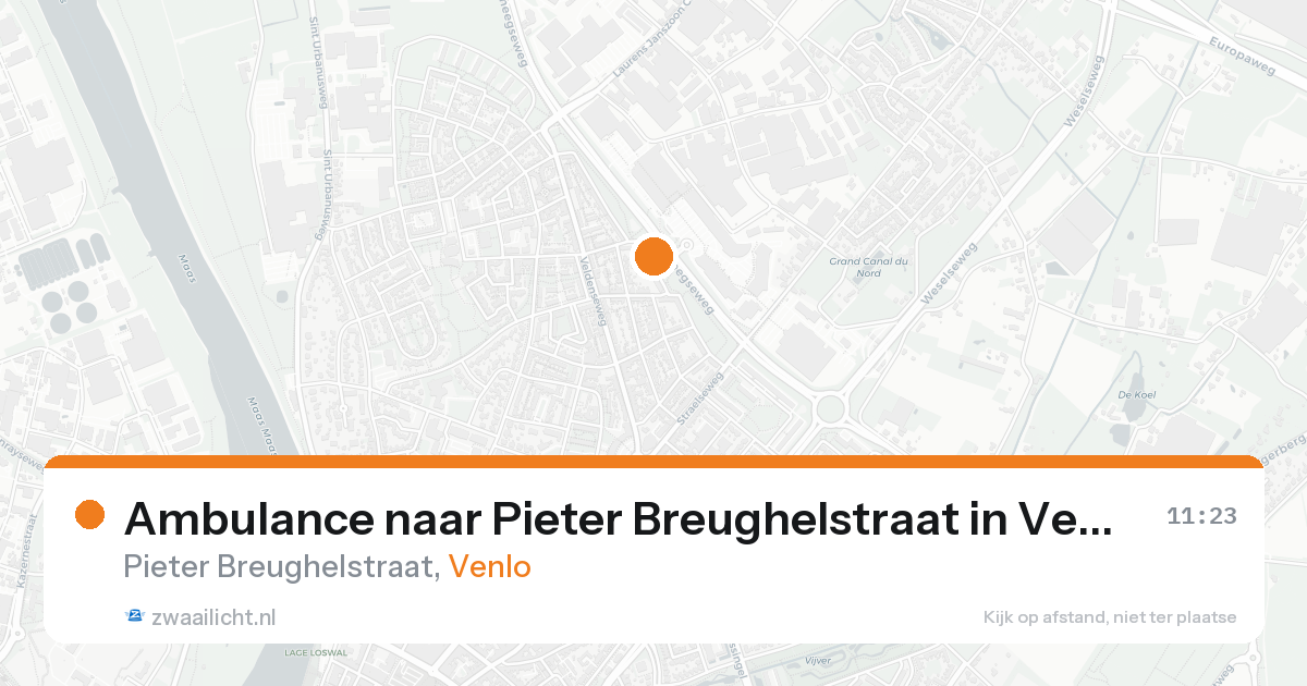 Ambulance naar Pieter Breughelstraat in Venlo — 15 aug 2026