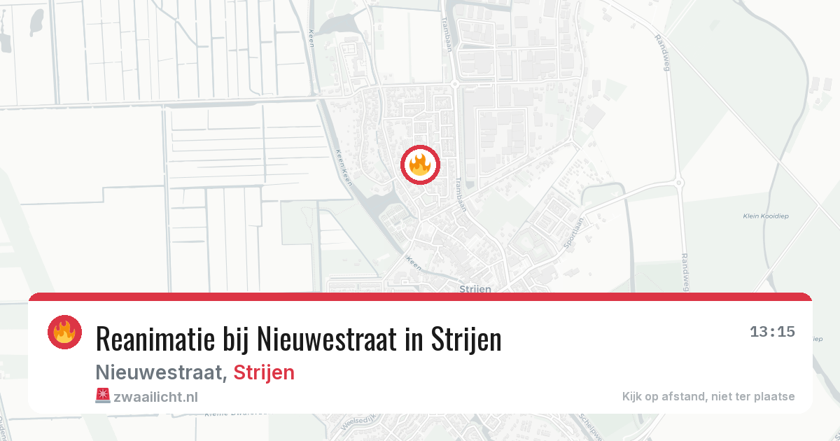 Reanimatie bij Nieuwestraat in Strijen — 15 jun 2026