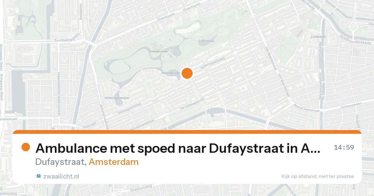 Ambulance met spoed naar Dufaystraat in Amsterdam — 19 aug 2026