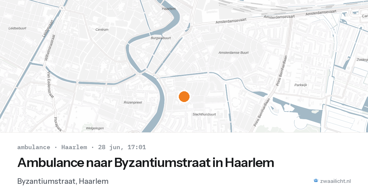 Ambulance naar Byzantiumstraat in Haarlem — 28 jun 2026