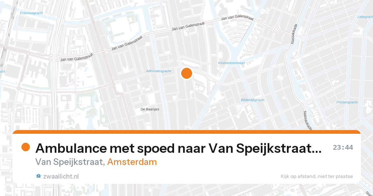Ambulance met spoed naar Van Speijkstraat in Amsterdam — 26 aug 2026