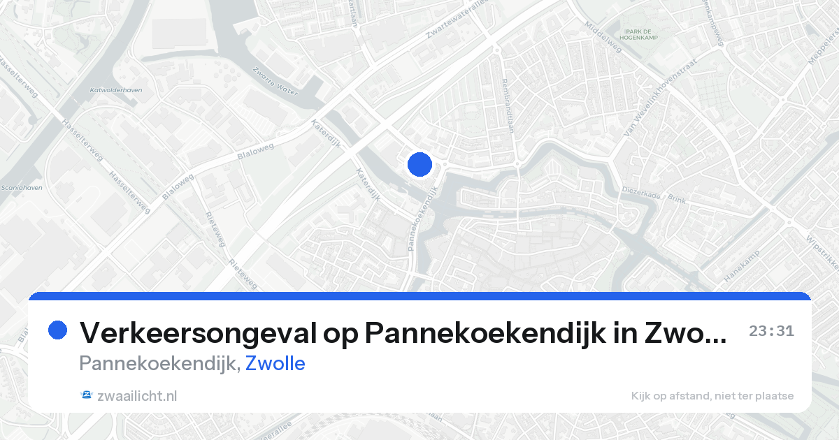 Verkeersongeval op Pannekoekendijk in Zwolle — 19 aug 2026