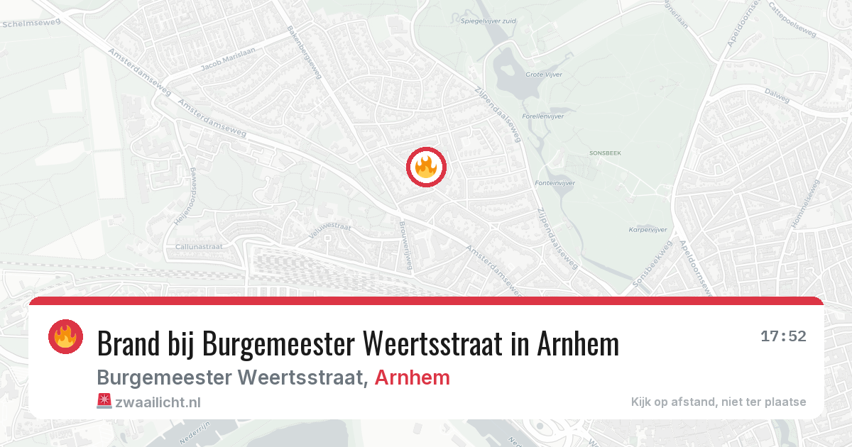 Brand bij Burgemeester Weertsstraat in Arnhem — 24 mrt 2026