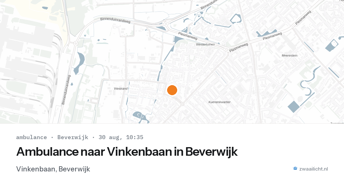 Ambulance naar Vinkenbaan in Beverwijk — 30 aug 2026