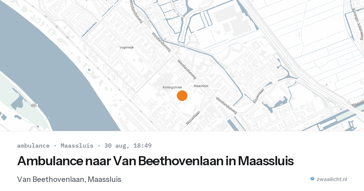 Ambulance naar Van Beethovenlaan in Maassluis — 30 aug 2026