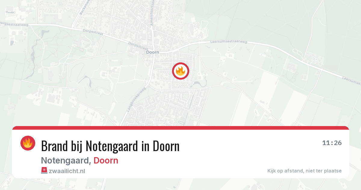Brand bij Notengaard in Doorn — 23 jun 2026
