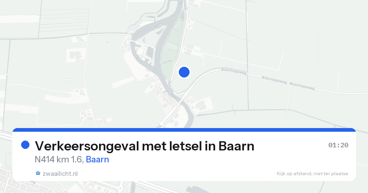 Verkeersongeval met letsel in Baarn — 15 aug 2026