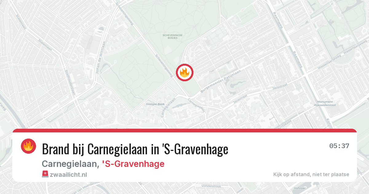 Brand bij Carnegielaan in 'S-Gravenhage — 6 aug 2026