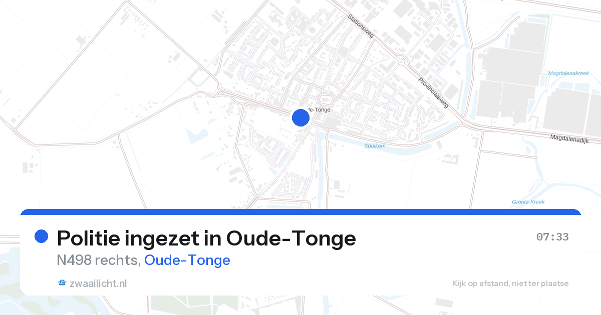 Politie ingezet in Oude-Tonge — 27 aug 2026 | 🚨 Zwaailicht.nl