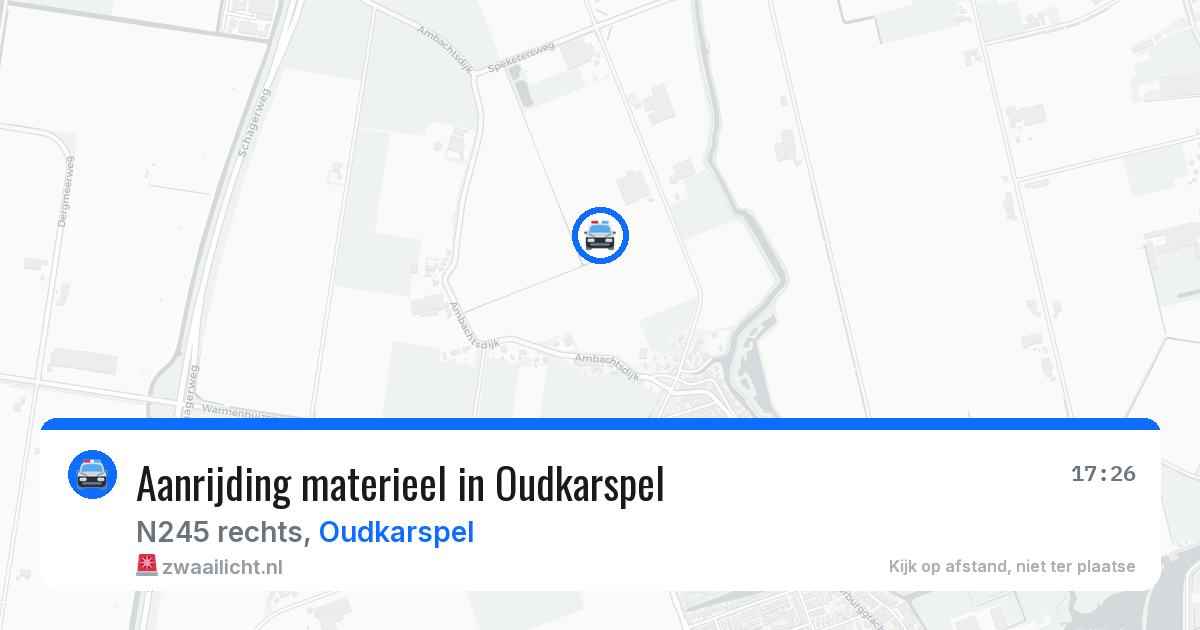 Aanrijding materieel in Oudkarspel — 12 aug 2026
