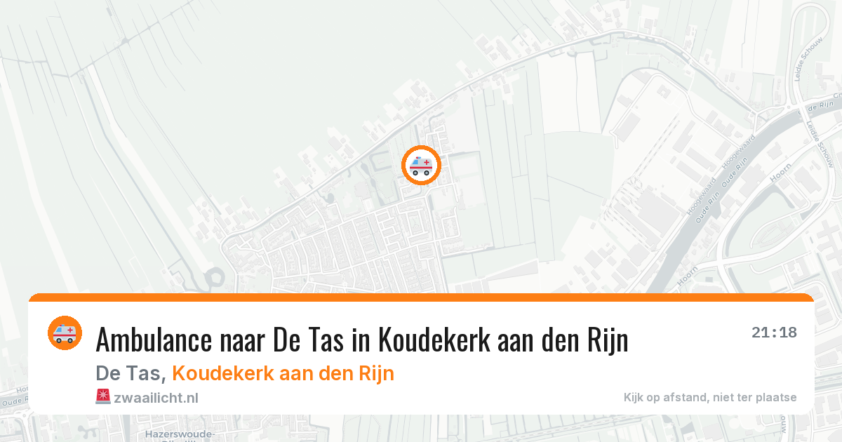 Ambulance naar De Tas in Koudekerk aan den Rijn — 24 jul 2026