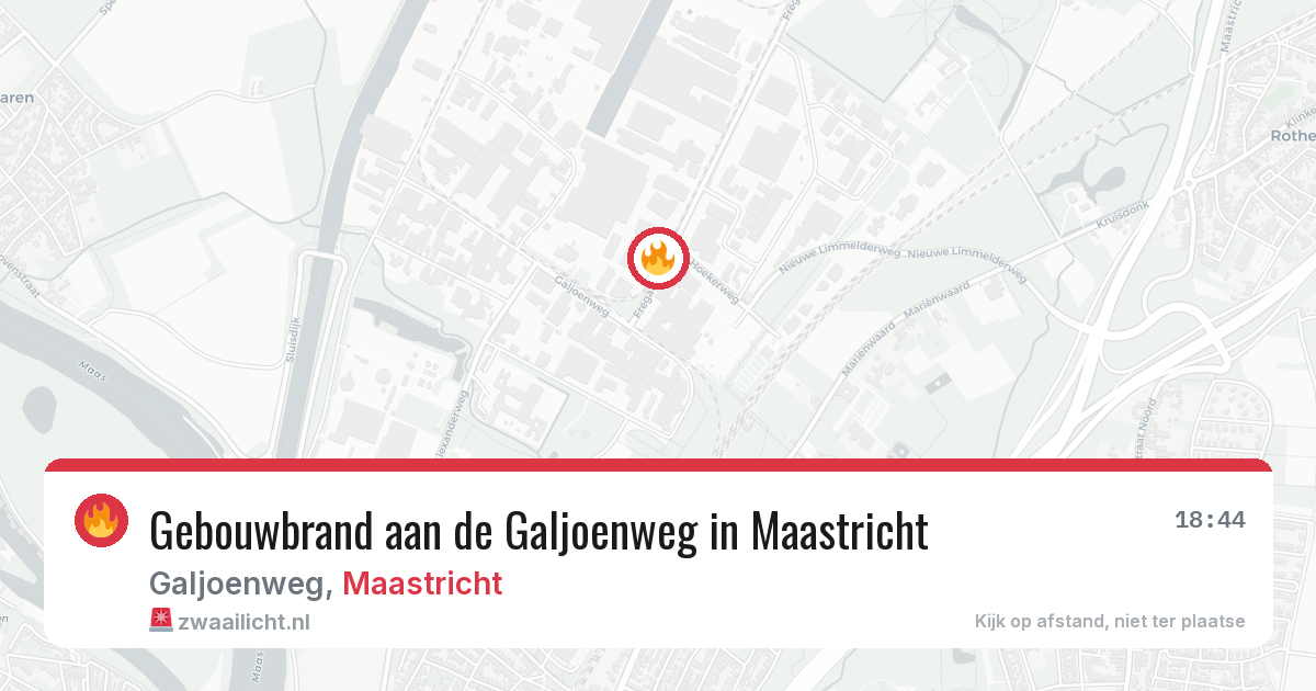Gebouwbrand aan de Galjoenweg in Maastricht — 21 mei 2026