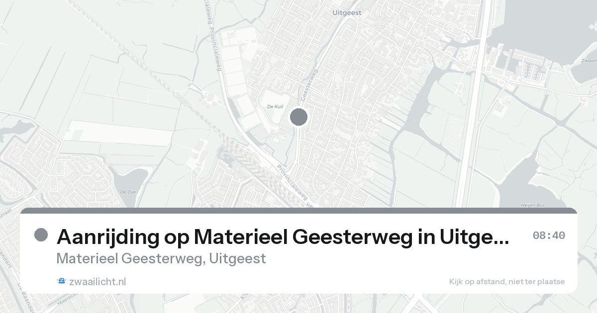 Aanrijding op Materieel Geesterweg in Uitgeest — 7 feb 2026