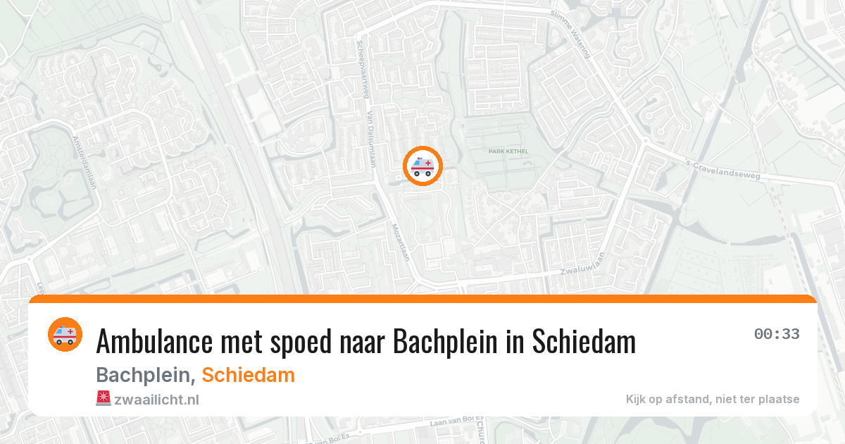 Ambulance met spoed naar Bachplein in Schiedam — 3 jul 2026