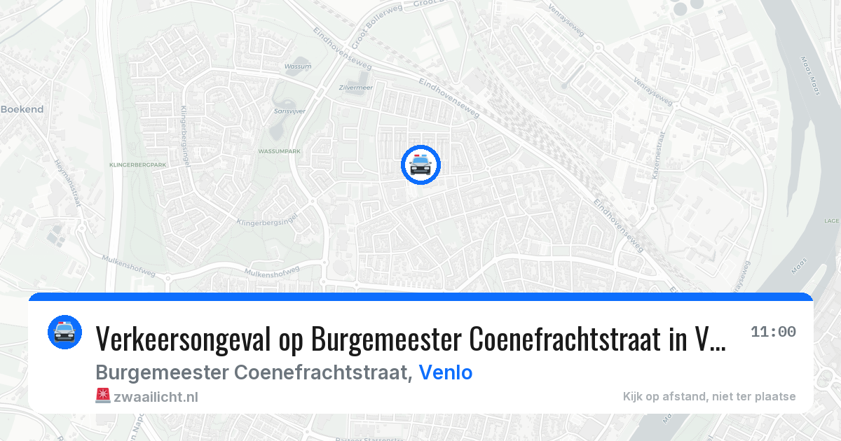 Verkeersongeval op Burgemeester Coenefrachtstraat in Venlo — 6 jun 2026