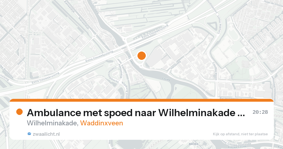 Ambulance met spoed naar Wilhelminakade in Waddinxveen — 15 aug 2026