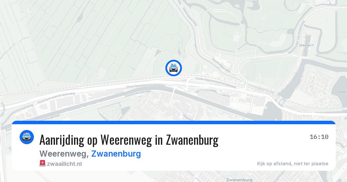 Aanrijding op Weerenweg in Zwanenburg — 30 mrt 2026