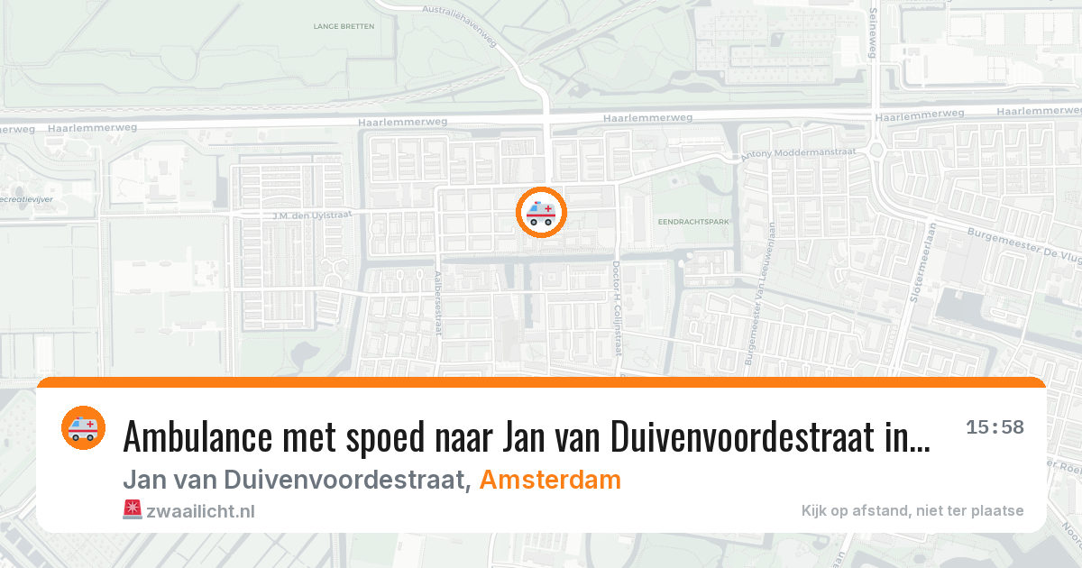 Ambulance met spoed naar Jan van Duivenvoordestraat in Amsterdam — 6 jun 2026