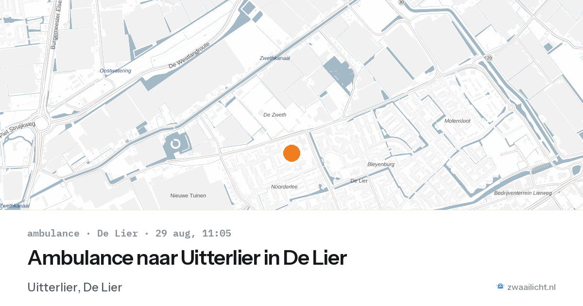 Ambulance naar Uitterlier in De Lier — 29 aug 2026