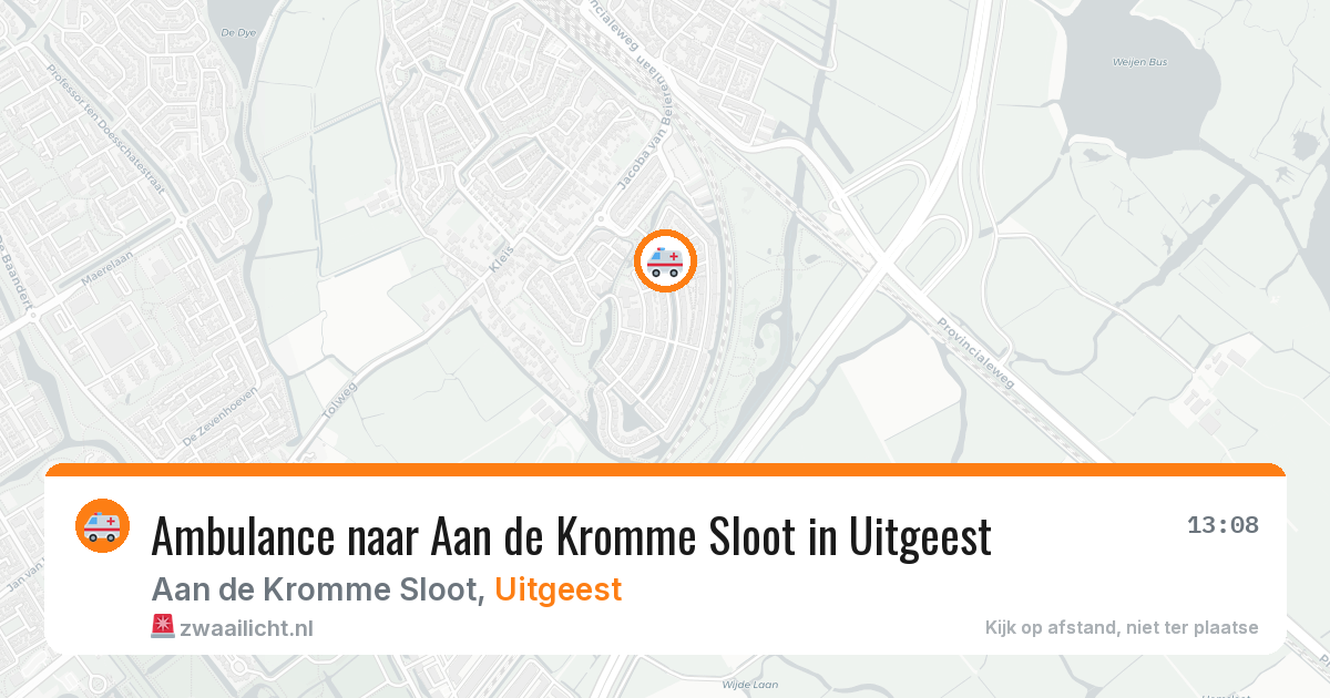 Ambulance naar Aan de Kromme Sloot in Uitgeest — 22 mrt 2026