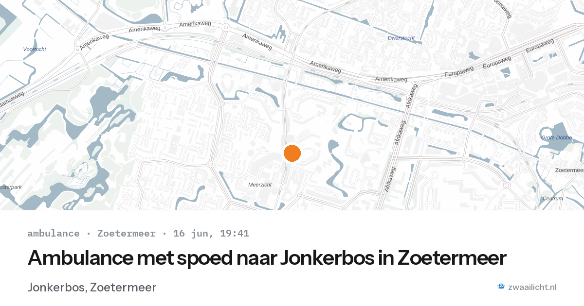 Ambulance met spoed naar Jonkerbos in Zoetermeer — 16 jun 2026
