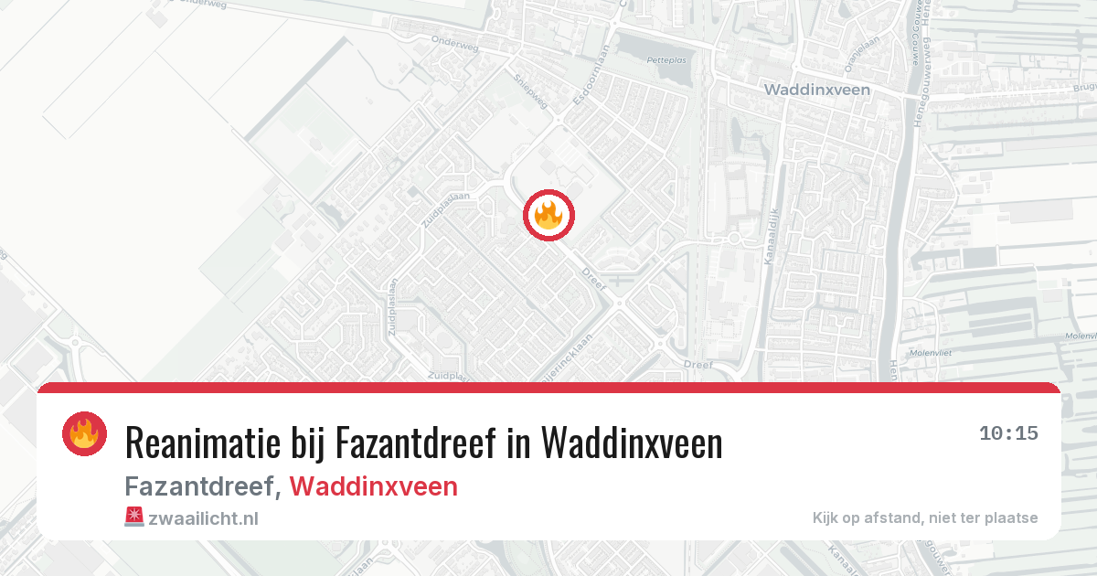 Reanimatie bij Fazantdreef in Waddinxveen — 19 jun 2026