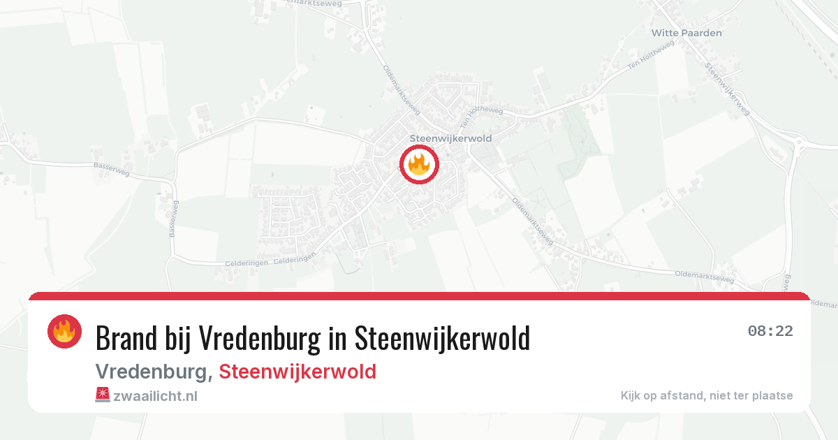 Brand bij Vredenburg in Steenwijkerwold — 28 jun 2026