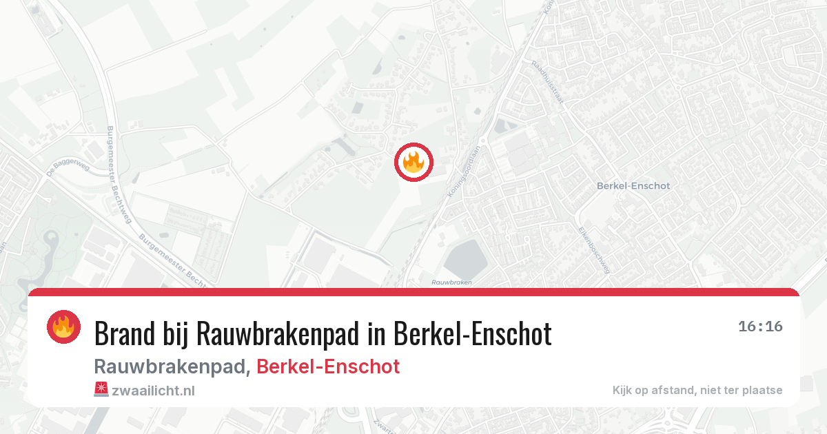 Brand bij Rauwbrakenpad in Berkel-Enschot — 14 aug 2026