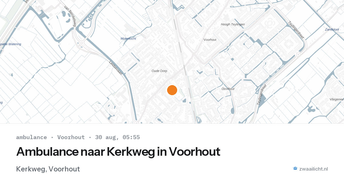 Ambulance naar Kerkweg in Voorhout — 30 aug 2026