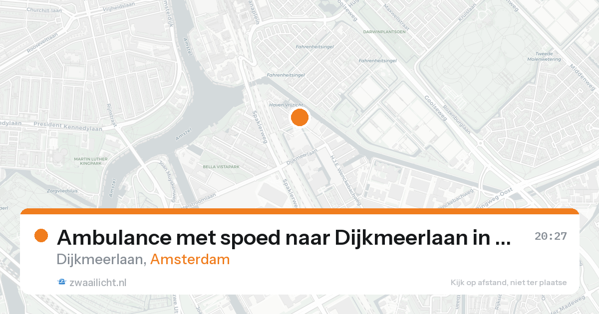 Ambulance met spoed naar Dijkmeerlaan in Amsterdam — 23 aug 2026