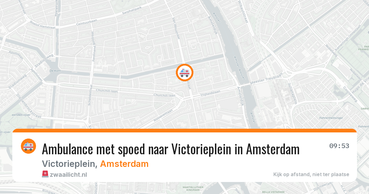 Ambulance met spoed naar Victorieplein in Amsterdam — 23 mei 2026
